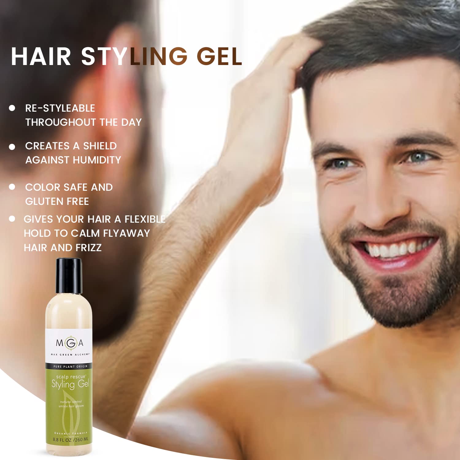 Max Green Alchemy Pro‑vitamine B5 et nutriments apportent brillance et soin léger.
