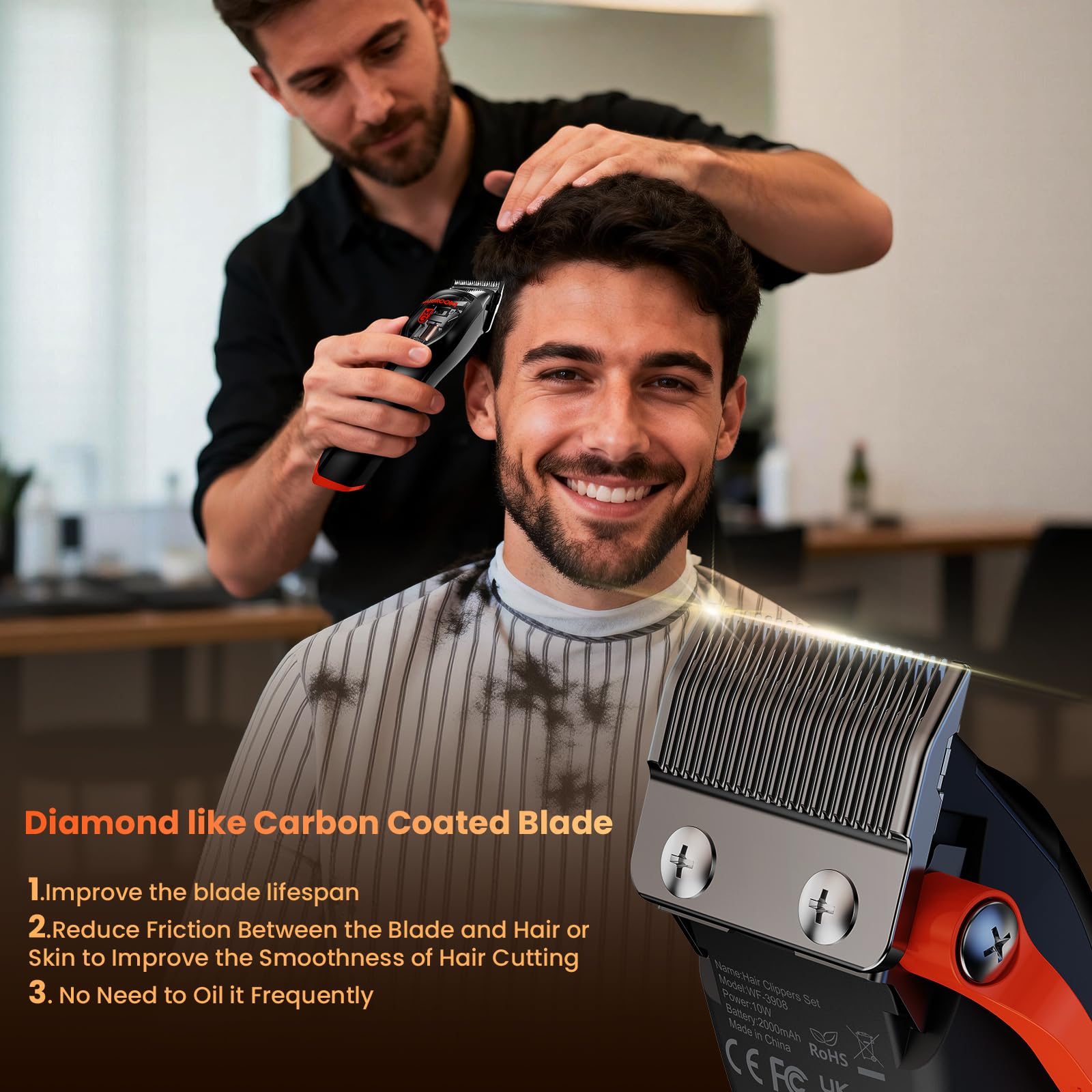 MAXGROOM batterie autonomie-100min, coupe longue sans fil.