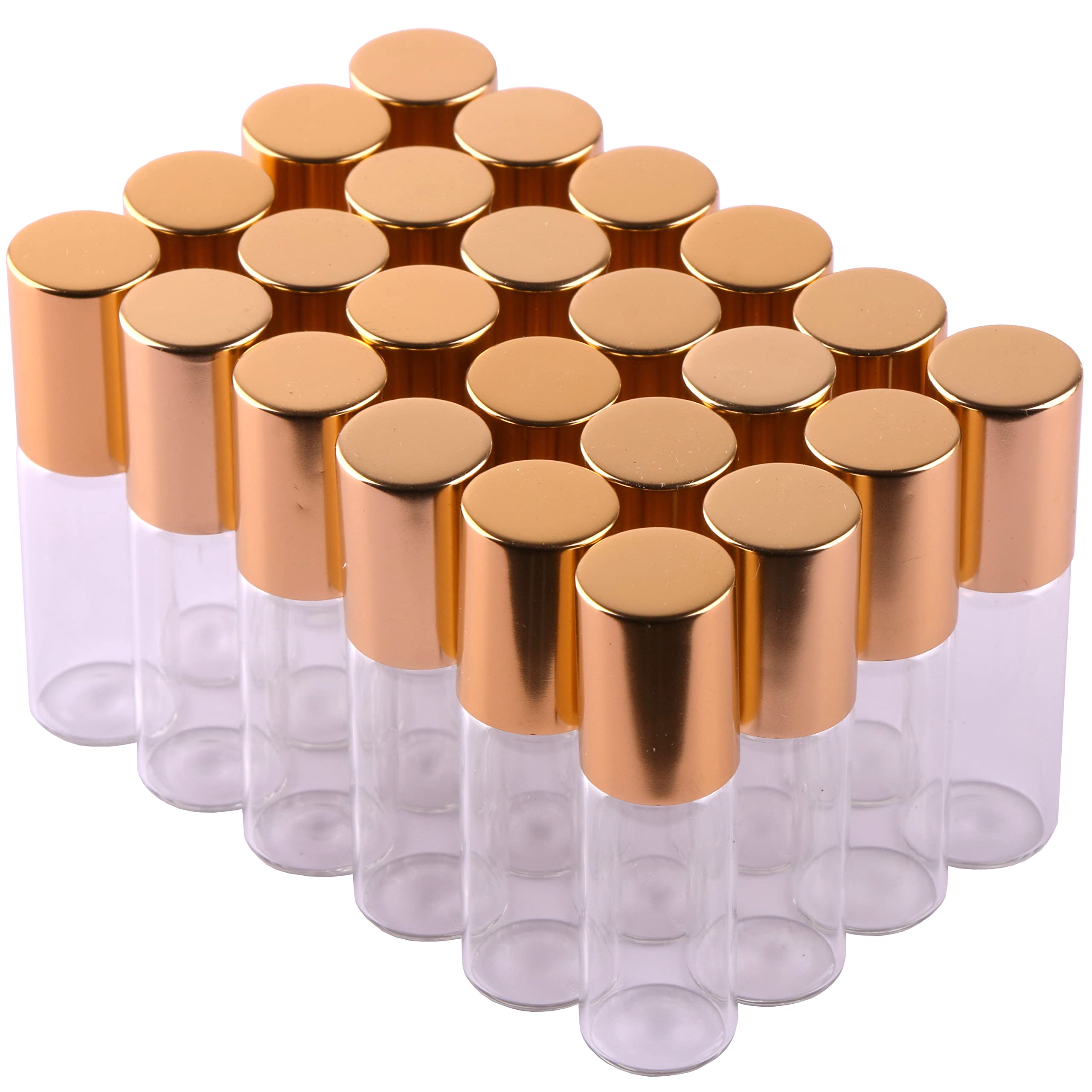 MaxMau bouteilles roll-on 5 ml en verre clair, pour huiles essentielles et parfums.