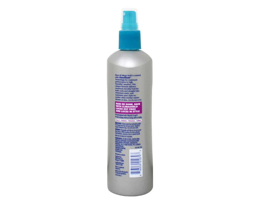 Coiffage stable grâce au fixatif capillaire Maxtrv Rave Clima Shield sans parfum