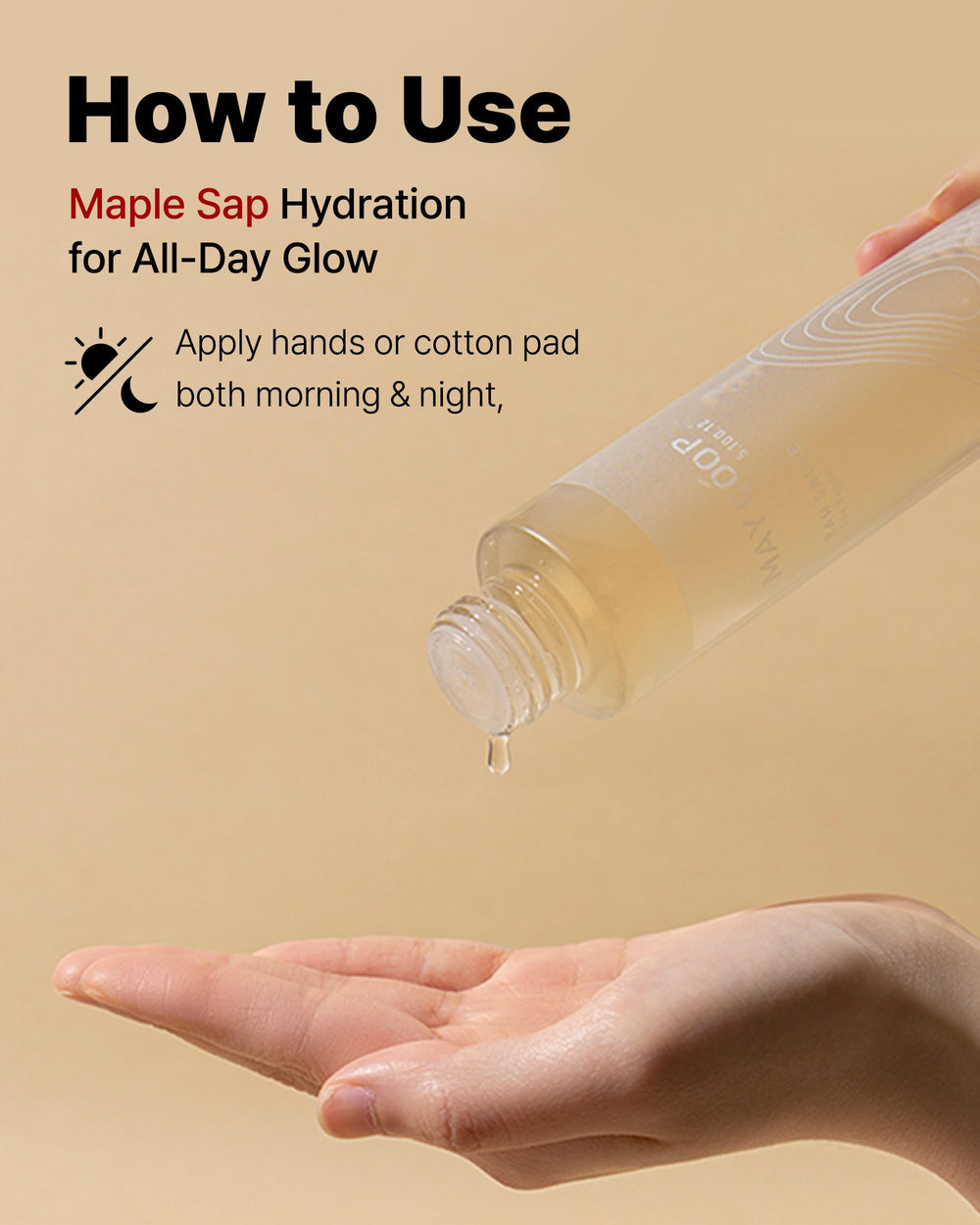 May Coop Toner: application peau propre, douceur immediate et confort durable.