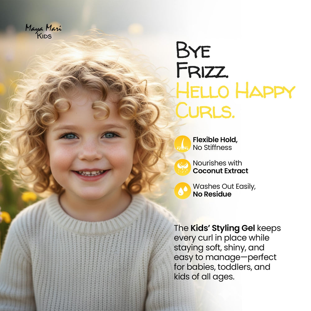 MAYA MARI Gel Enfants, coiffage flexible pour boucles réversibles.