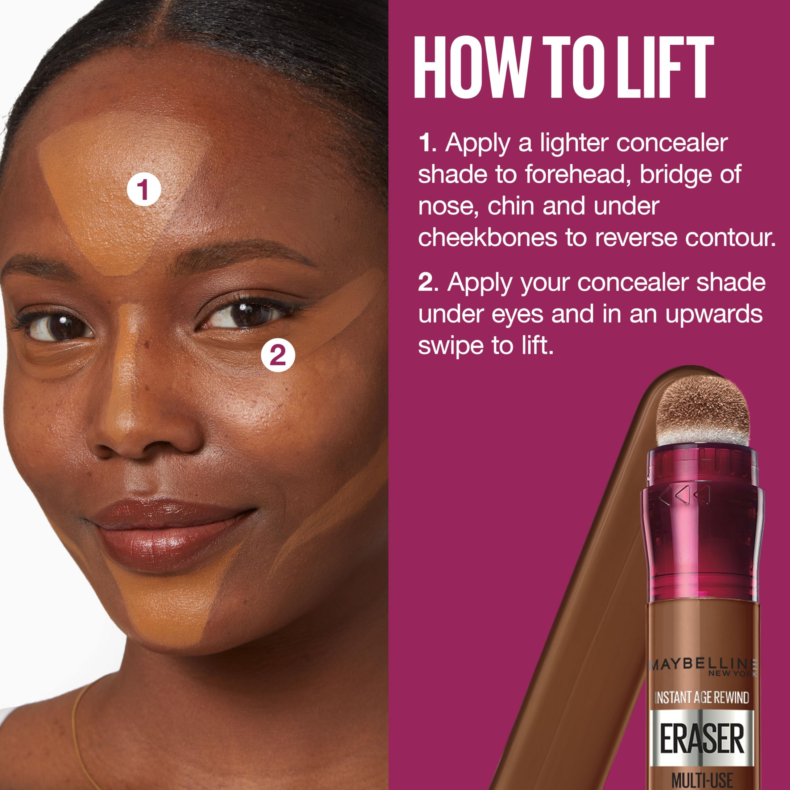 Maybelline aide à diminuer les poches et cernes pour un regard plus frais.