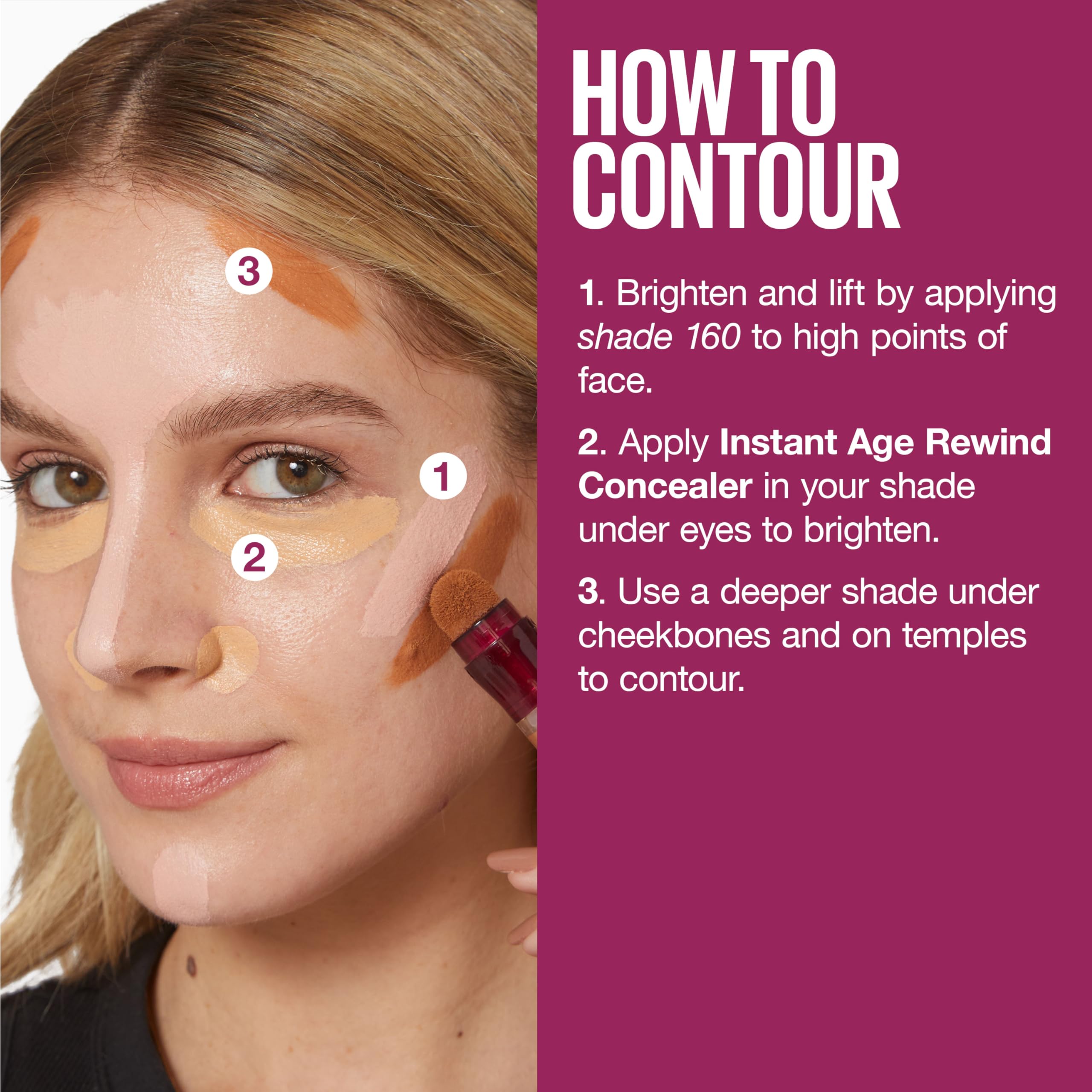Maybelline Application facile etapes – étape simple pour un fini naturel et homogène.