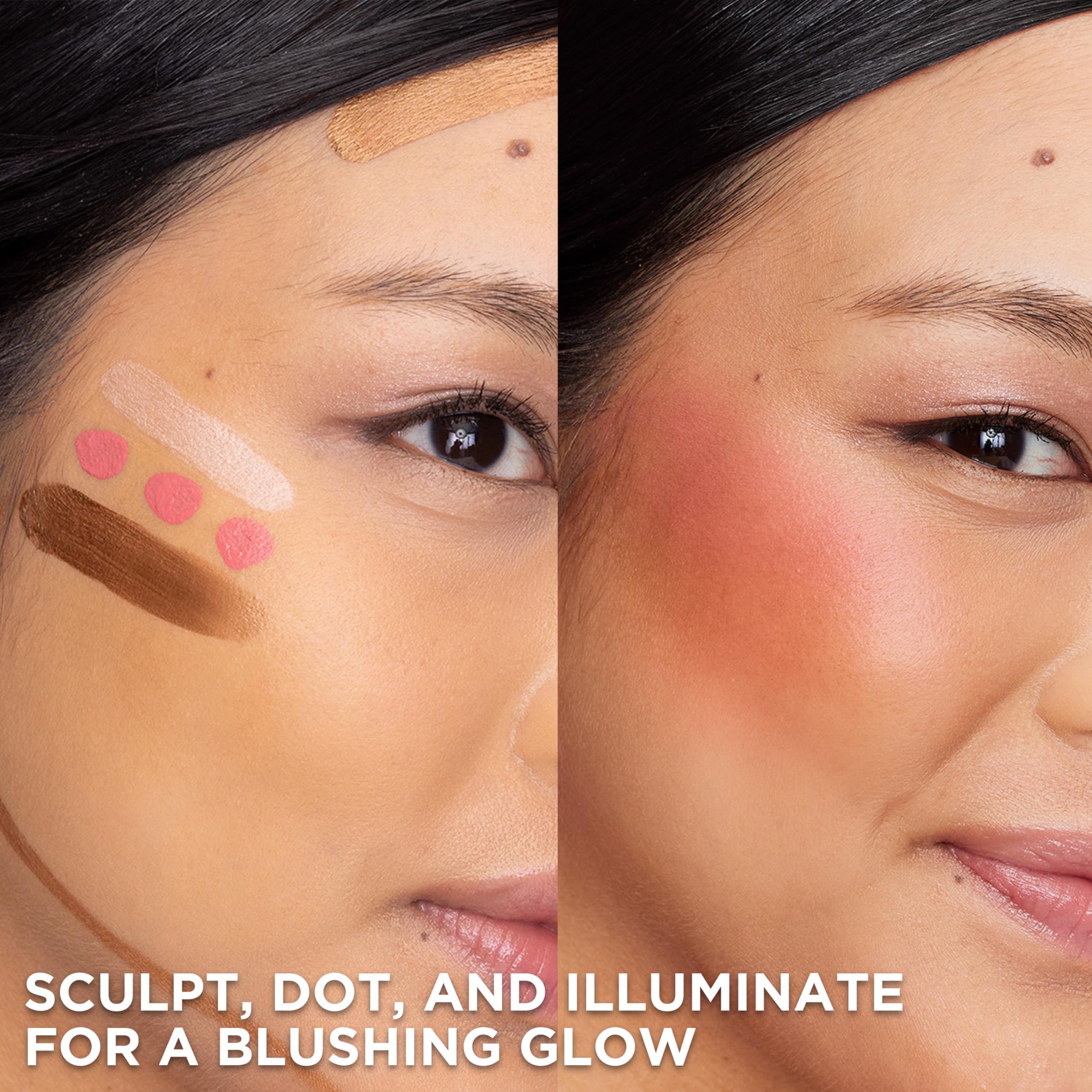 Maybelline Lumi Le Blush Liquide – Finition lumineuse et mate selon l’application.
