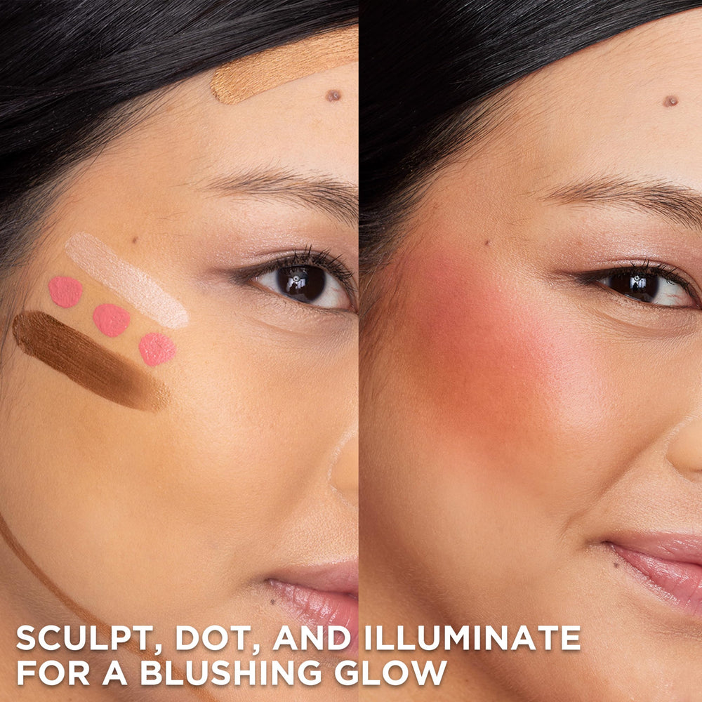 Maybelline Lumi Le Blush Liquide – Finition lumineuse et mate selon l’application.