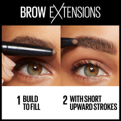Maybelline Brow Extensions épaississent les sourcils grâce aux fibres adhérentes.