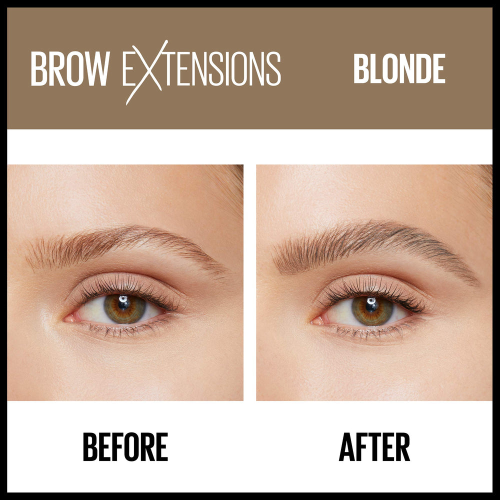 MAYBELLINE Brow Extensions Crayon Fibre Sourcils Brun Doux, rendu naturel.