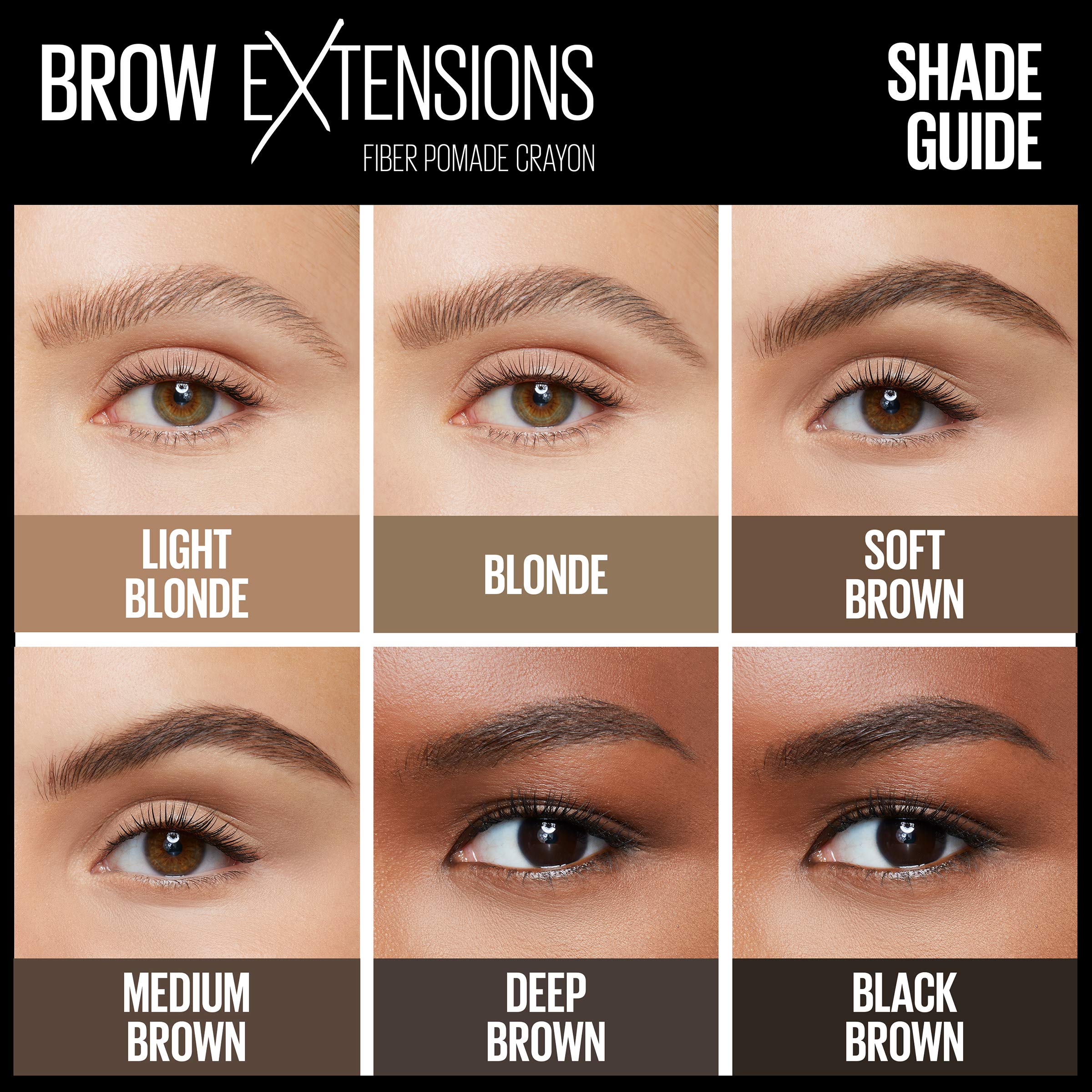 Maybelline Brow Extensions teinte moyen brun durable pour un look quotidien.