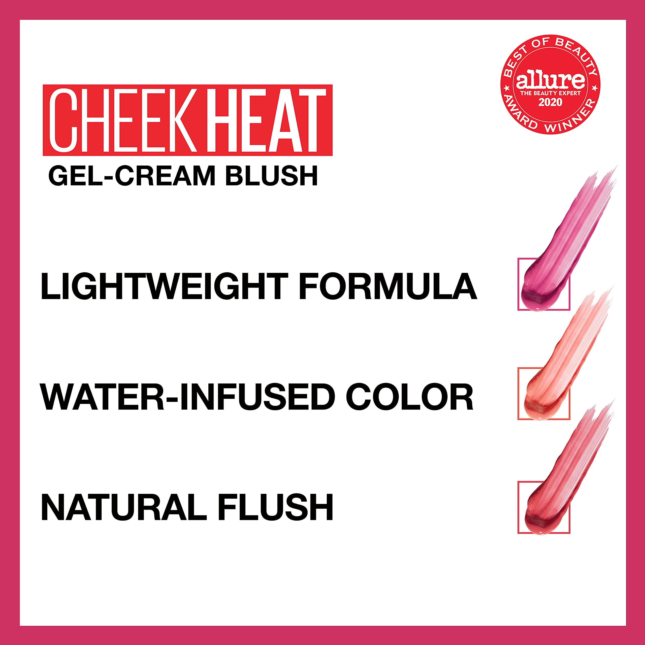 Maybelline Cheek Heat fini hydratant lumineux sur les joues.