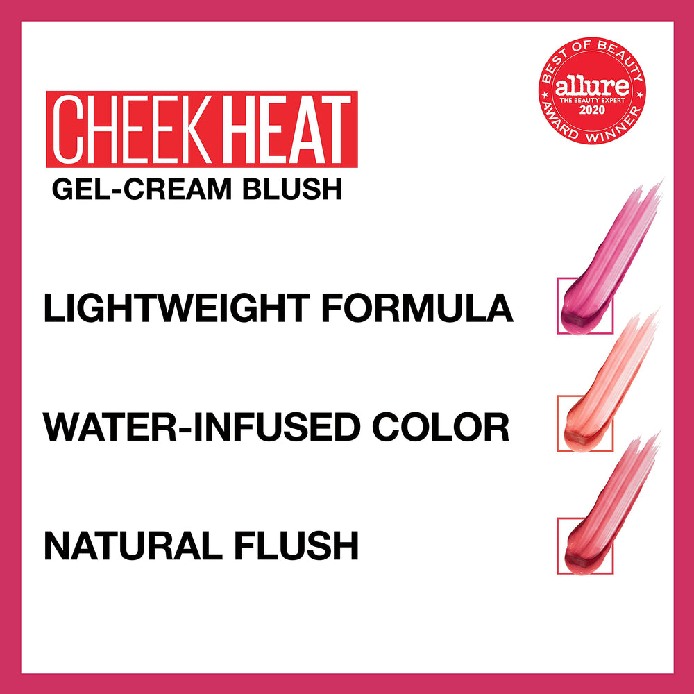 Maybelline Cheek Heat fini hydratant lumineux sur les joues.