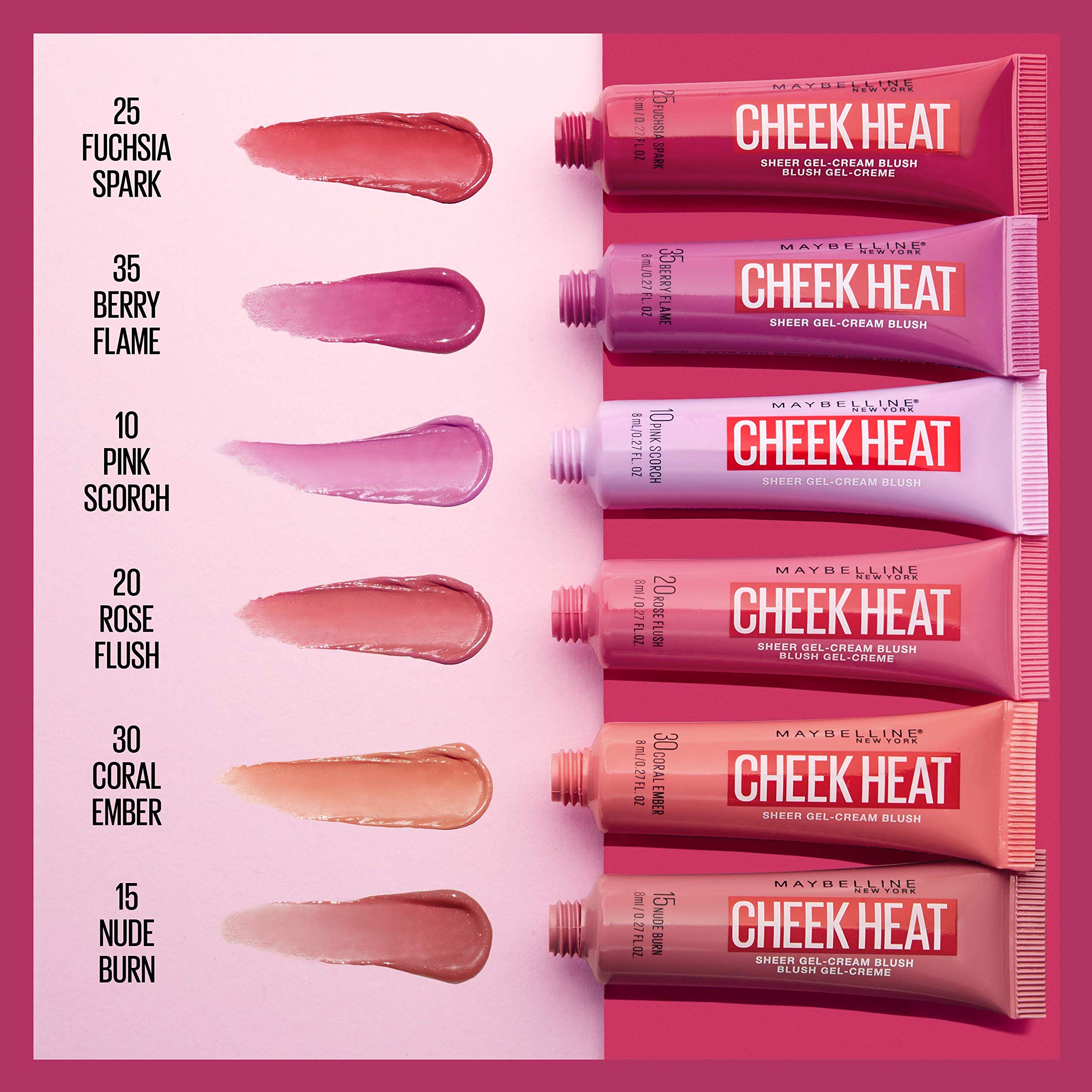 Maybelline Cheek Heat tube compact prêt à emporter pour un teint frais.