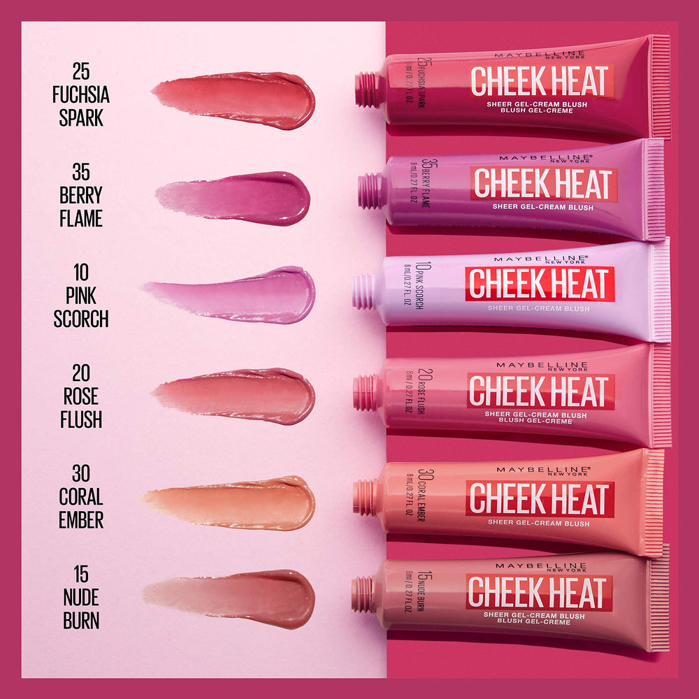 Maybelline Cheek Heat tube compact prêt à emporter pour un teint frais.