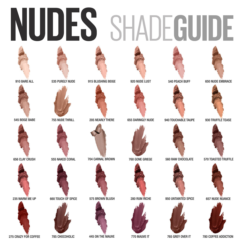 Maybelline Color Sensational Inti-Matte Nudes, fini velouté qui flatte les lèvres