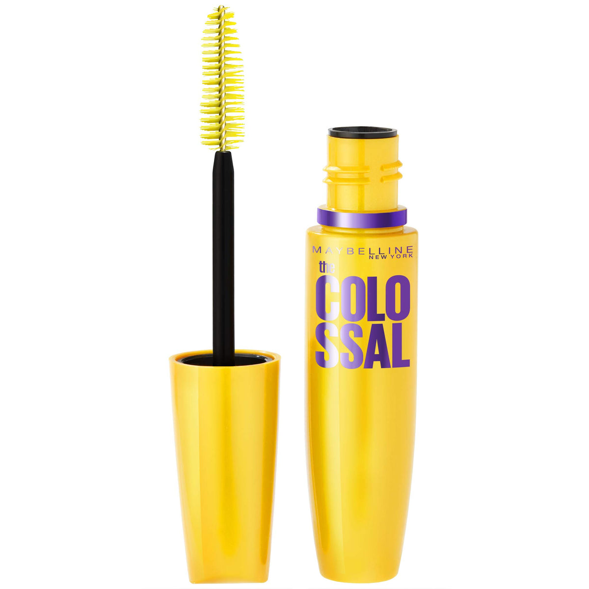 Maybelline Colossal Volum' Express mascara – brosse gigantesque pour volume spectaculaire et définition nette des cils.