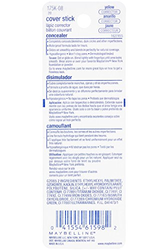 Maybelline correcteur-stick cernes jaunes – corrige les cernes pour un teint uniforme.