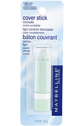 Maybelline Cover Stick Correcteur Vert, application précise sur les zones rouges.