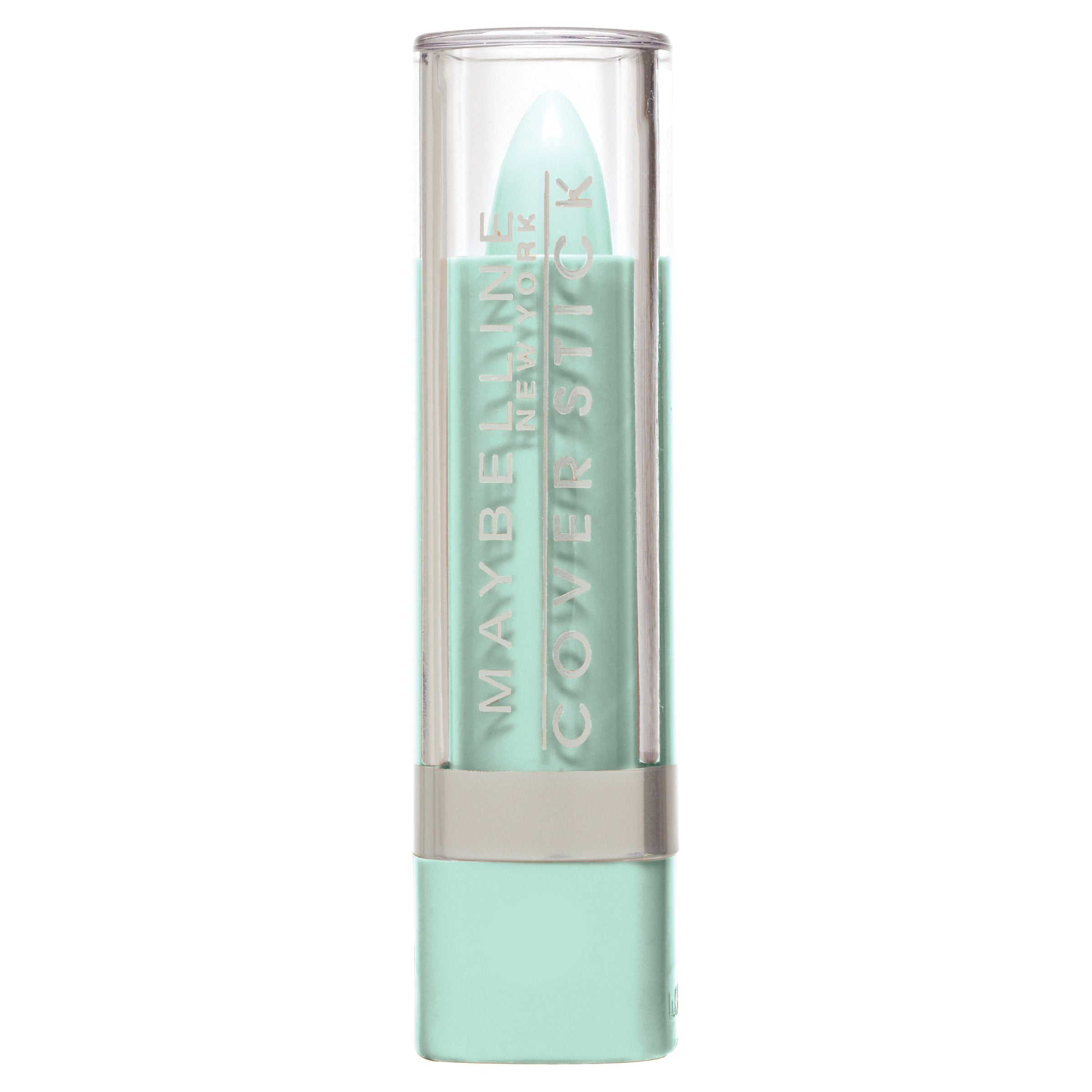 Maybelline Cover Stick Correcteur Vert, emballage compact pour correction rapide des rougeurs.