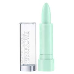 Maybelline Cover Stick Correcteur Vert, texture fluide se fondant pour un fini naturel.