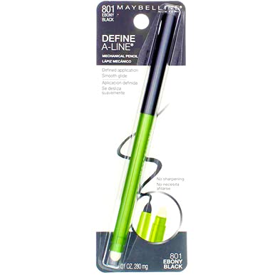 Maybelline Define-A-Line Eyeliner Ebony Black tenue longue durée pour la journée.