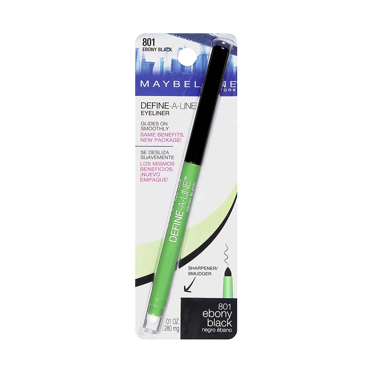 Ligne des cils tracée par Maybelline Define-A-Line Eyeliner, application précise