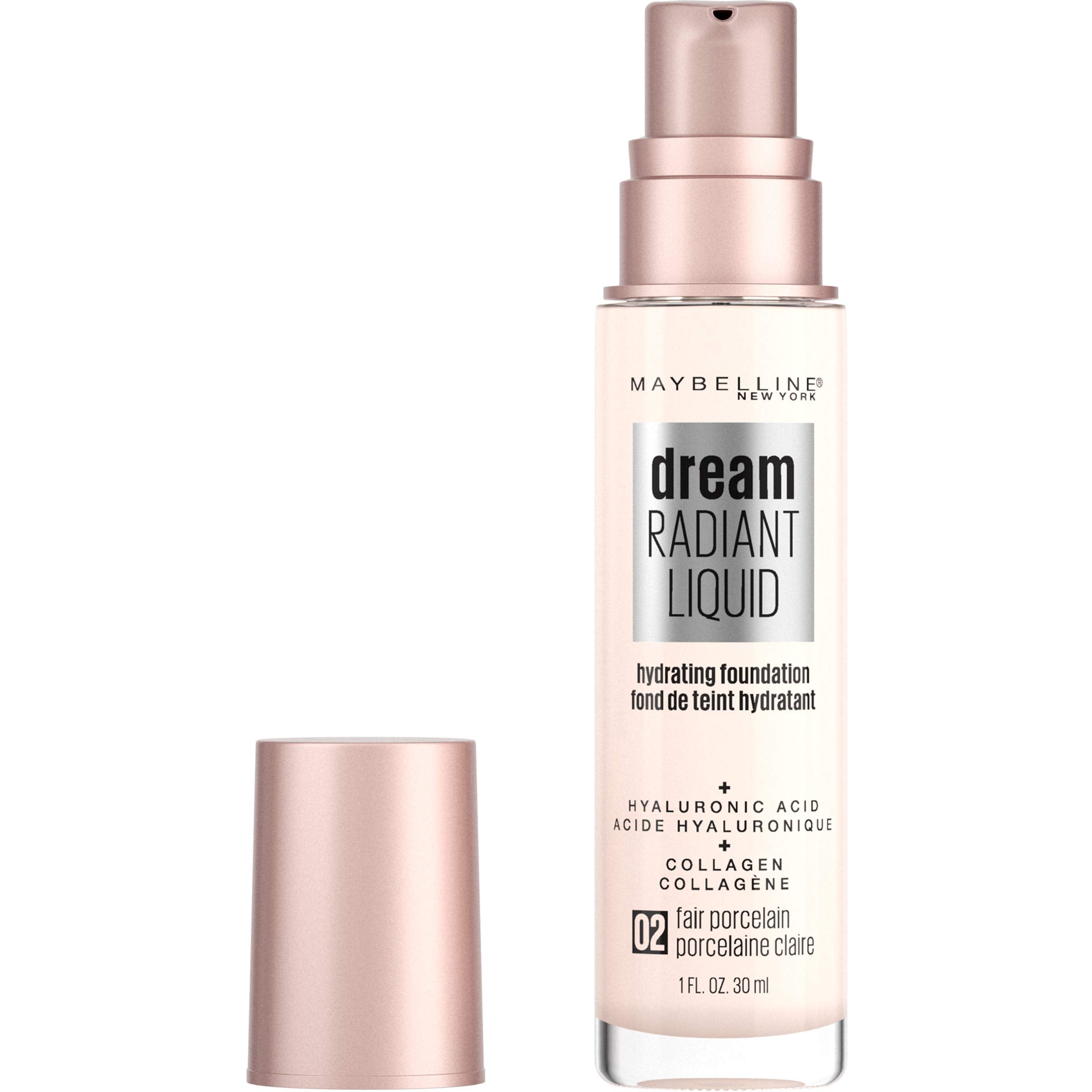 Maybelline Dream Radiant – Flacon Porcelaine, hydratation et teint naturel.