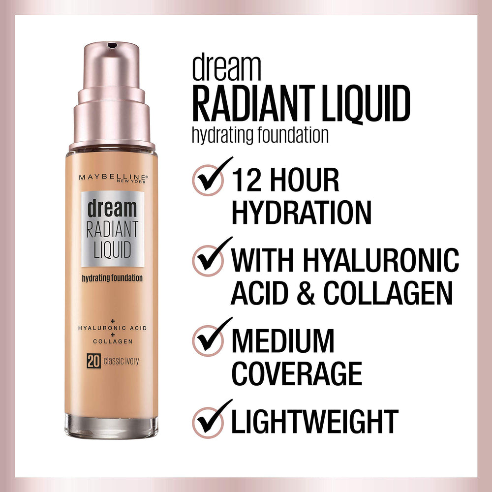 Maybelline Dream Radiant – teinte naturelle Vanilla pour un teint harmonieux.