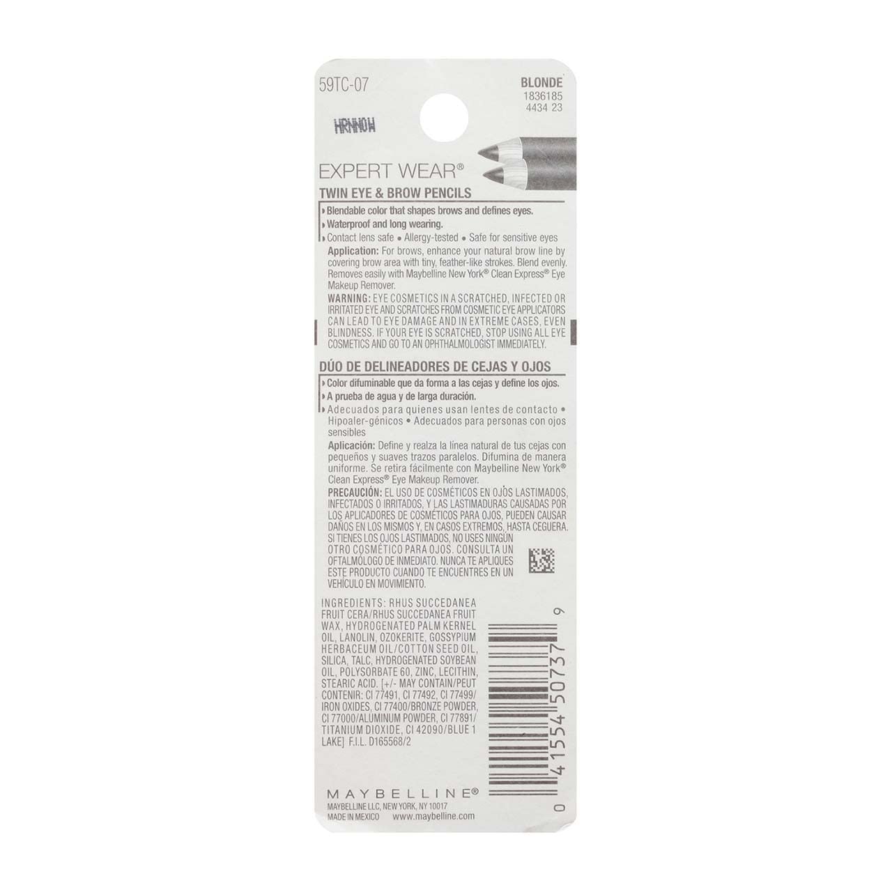 Maybelline Expert Eyes Brow and Eye Pencil Blonde applied eyebrow demonstrates natural definition.