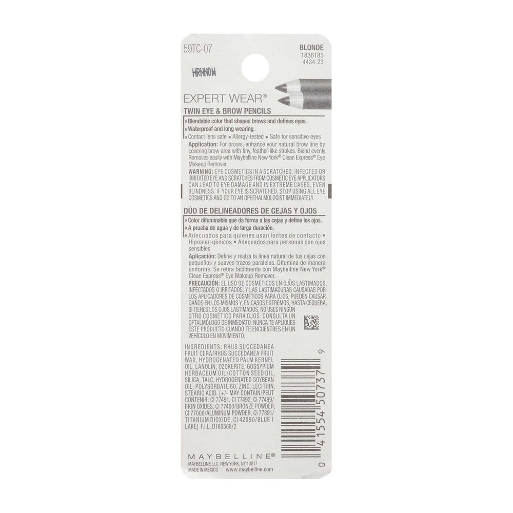 Maybelline Expert Eyes Brow and Eye Pencil Blonde applied eyebrow demonstrates natural definition.