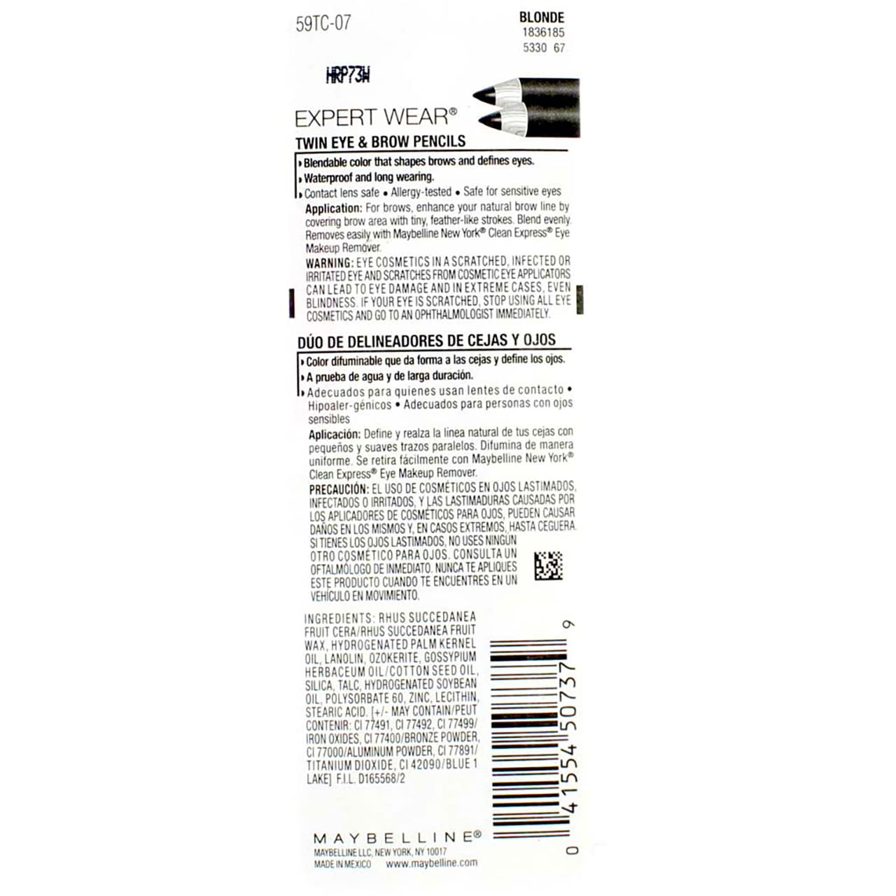 Maybelline Expert Eyes Brow and Eye Pencil Blonde close-up tip highlights precise application.