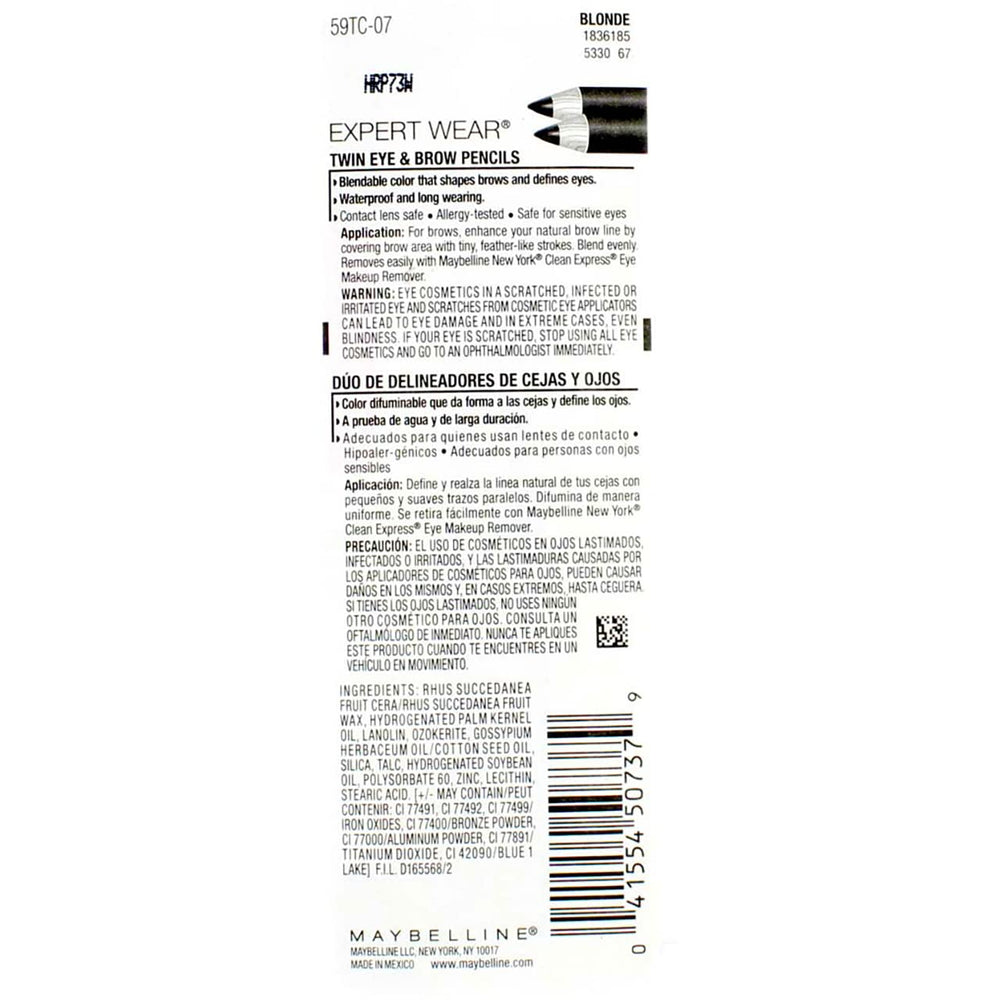 Maybelline Expert Eyes Brow and Eye Pencil Blonde close-up tip highlights precise application.