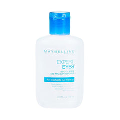Maybelline Expert Eyes, démaquillant yeux sans huile en bouteille, nettoyage en douceur.