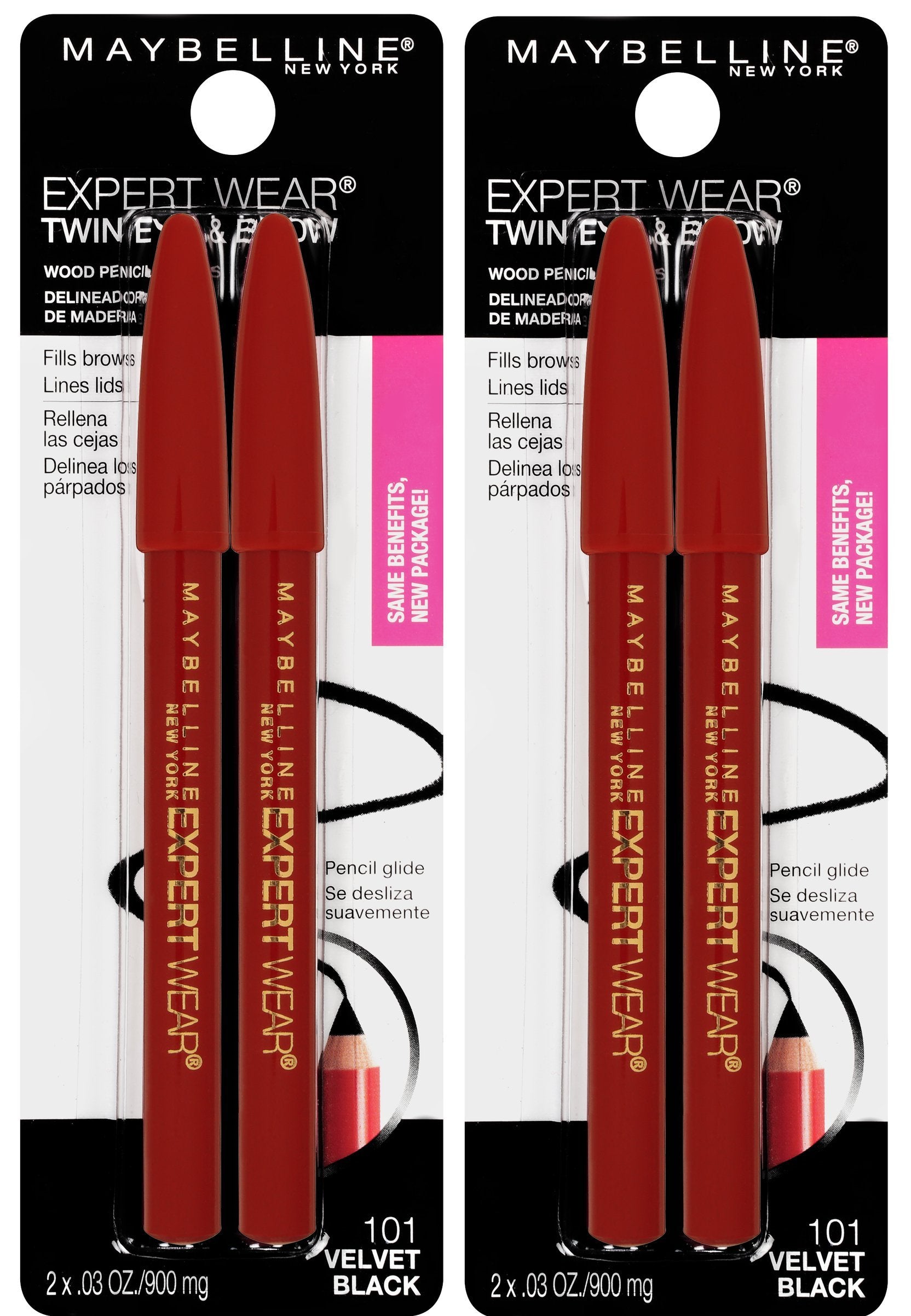 Maybelline Expert Wear: crayon double pour sourcils et yeux, définition précise et longue tenue.