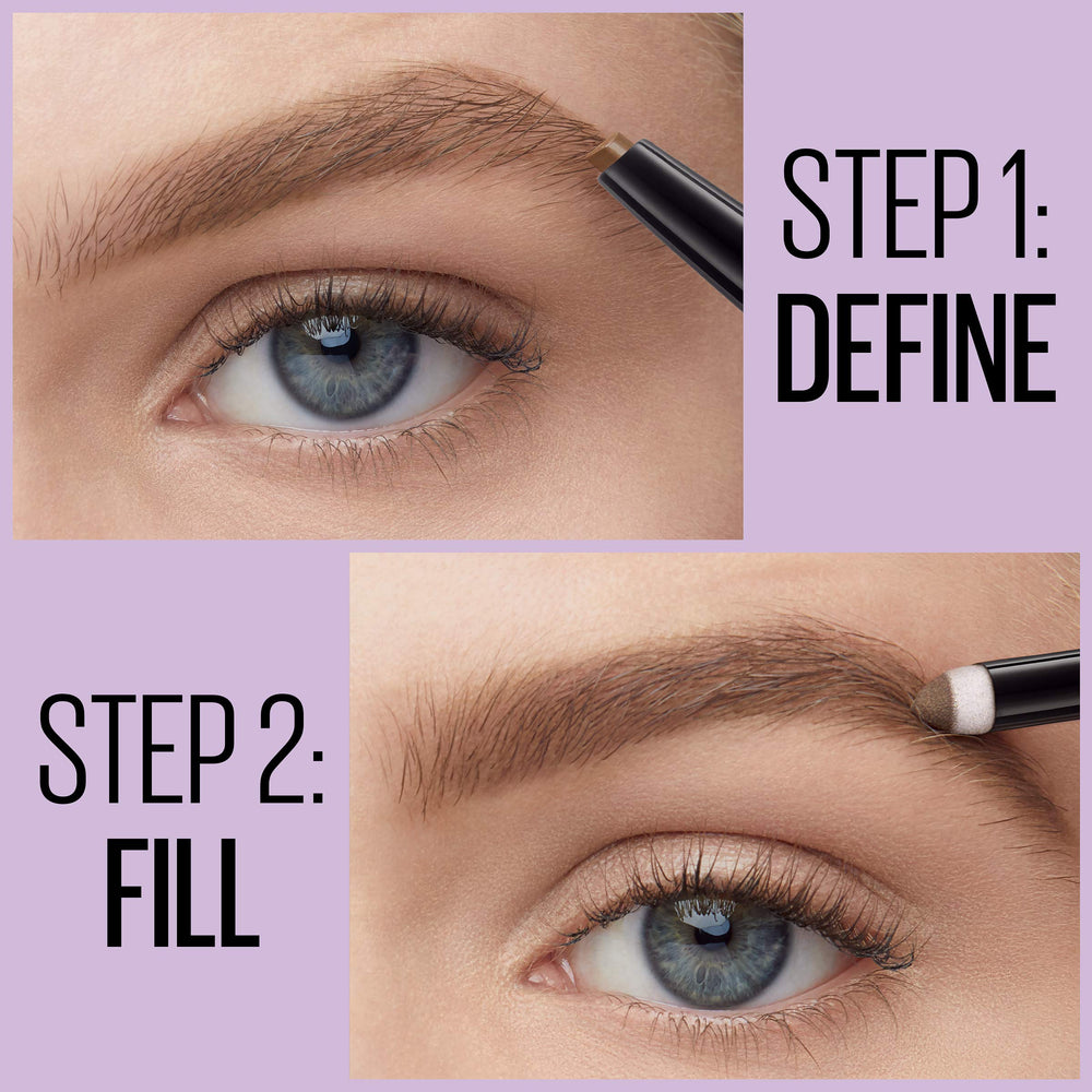 MAYBELLINE Express Brow, teinte brun moyen adaptée aux sourcils fournis.