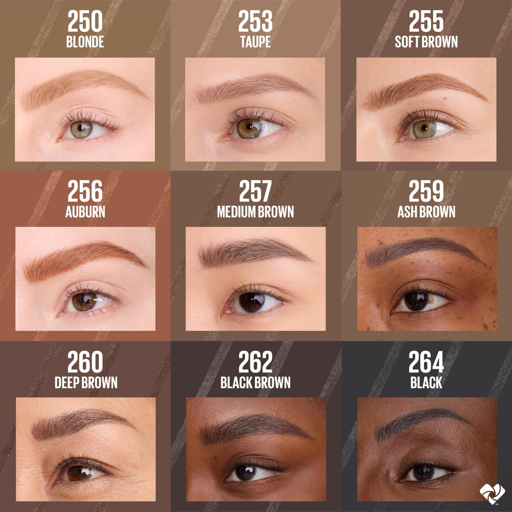 Maybelline Express Brow Ultra Slim : définition naturelle et tenue toute la journée.
