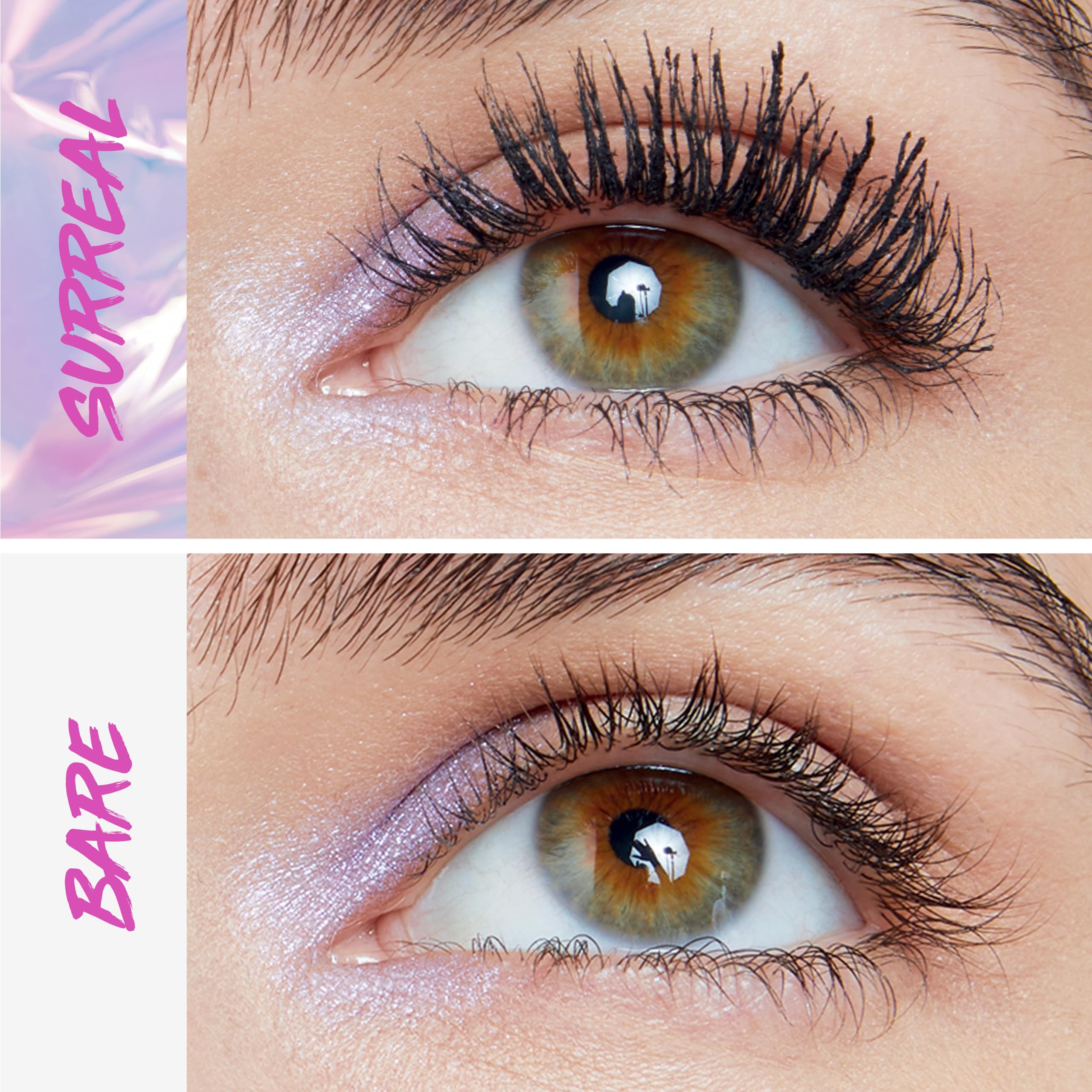 MAYBELLINE Mascara Falsies Surreal Extensions montrant fibres hybrides pour volume