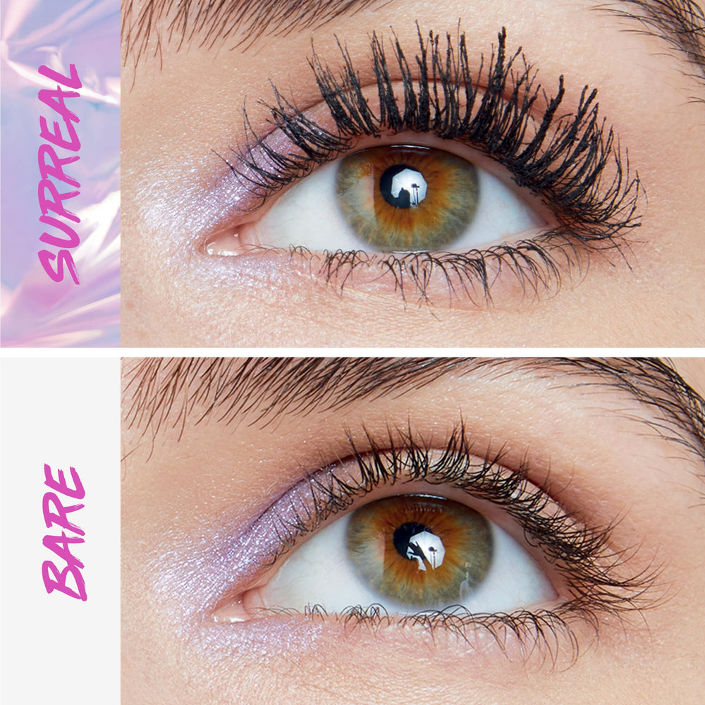 MAYBELLINE Mascara Falsies Surreal Extensions montrant fibres hybrides pour volume