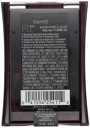 Maybelline Fit Me! Blush Rose Profond, pigmentation legere pour une application uniforme sur les joues.