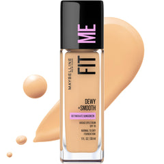 Maybelline Fit Me – Bouteille-pompe hydratante, idéale pour une peau resplendissante et uniforme.