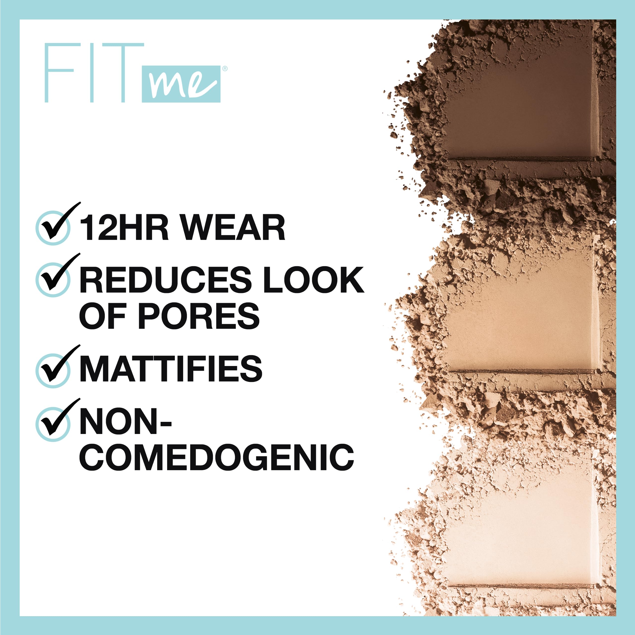 Maybelline Fit Me Matte + Poreless poudre finition naturelle — contrôle durable de la brillance.