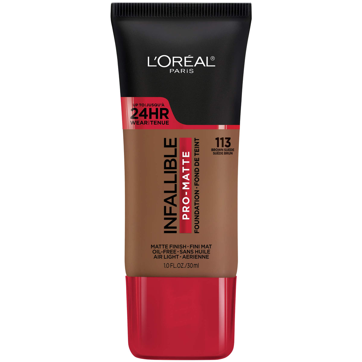 Maybelline Infallible Pro-Matte, flacon visible, fini léger et durable pour un teint homogène.