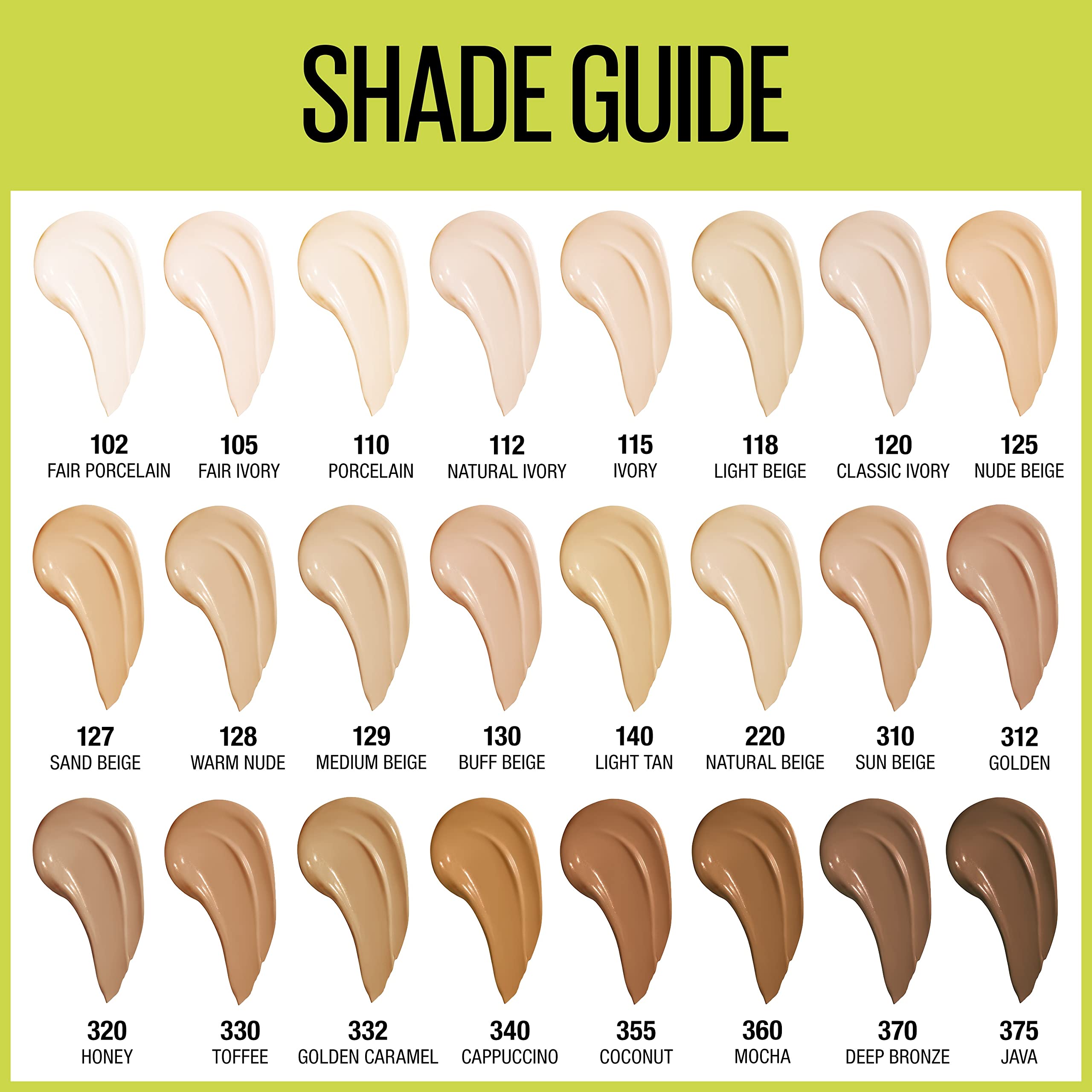 Maybelline fond de teint testé dermatologiquement pour sécurité cutanée.
