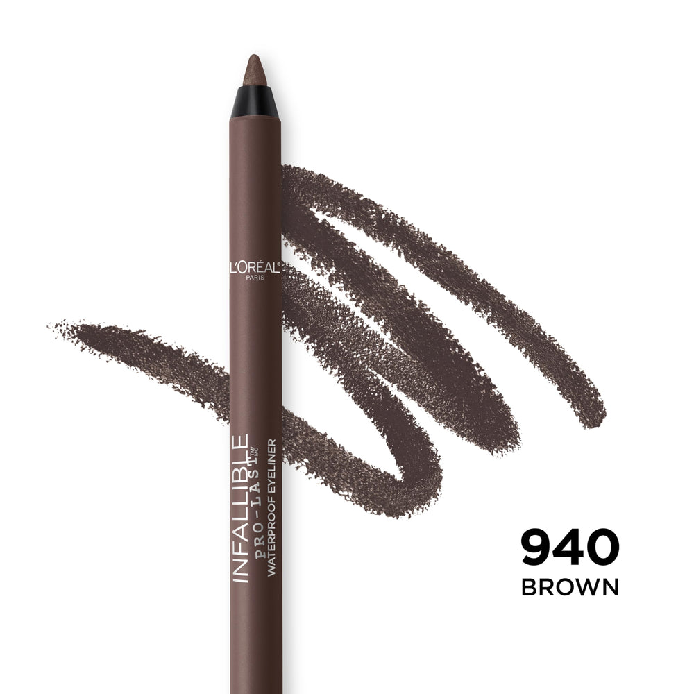 Maybelline crayon yeux imperméable brun, traçage net et longue tenue.