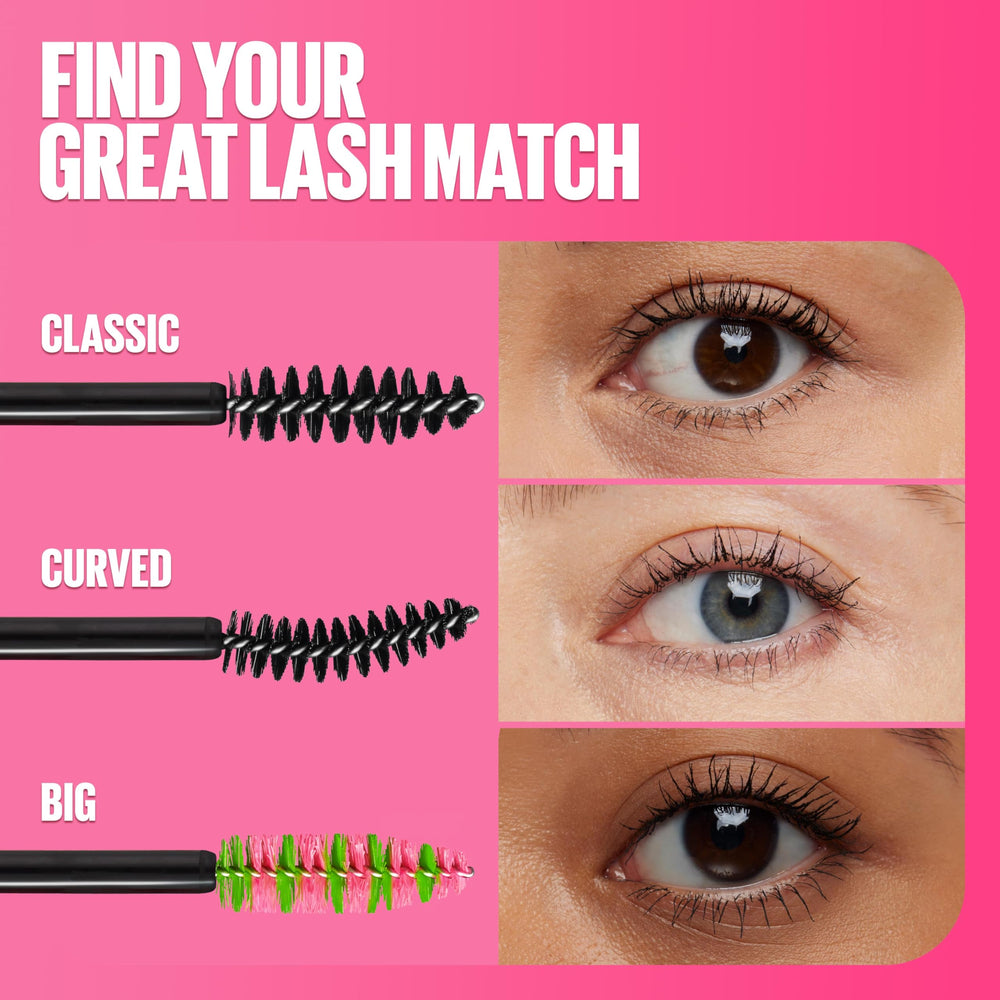 MAYBELLINE Great Lash Waterproof Mascara, testé ophtalmologiquement et sûr pour les porteurs de lentilles.