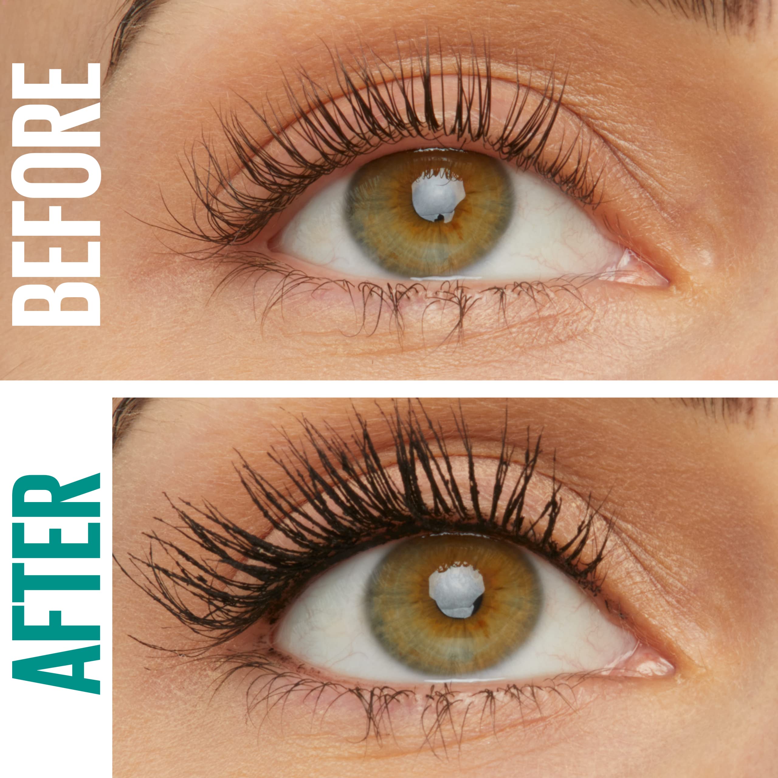 Maybelline Green Edition Mega Mousse mascara wand detail for smooth lashes.