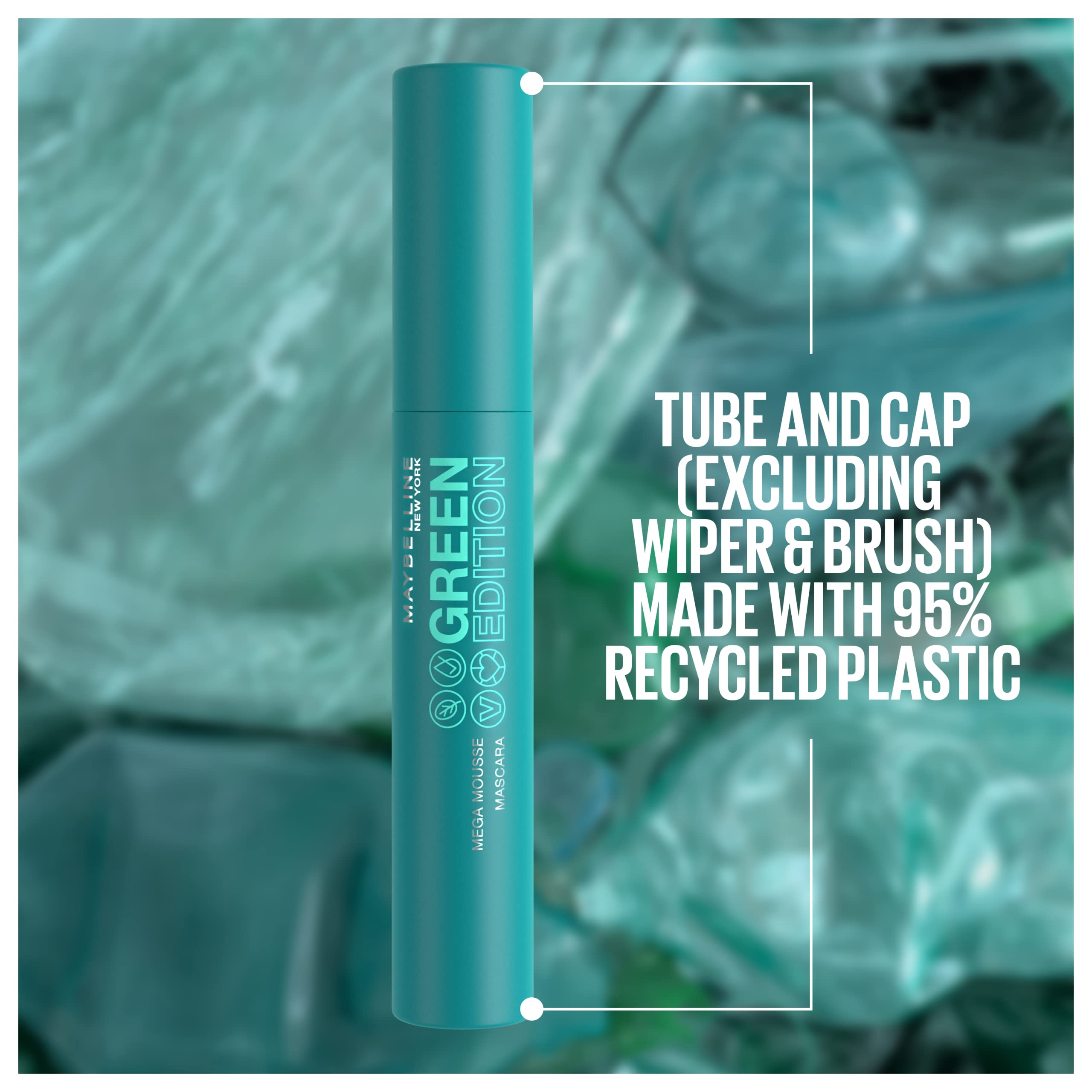 Maybelline Green Edition packaging made with recycled materials.