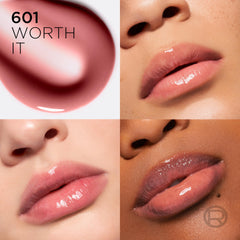 MAYBELLINE Lip Oil avec hyaluron et peptides offre soin nourrissant et effet volumisant léger.