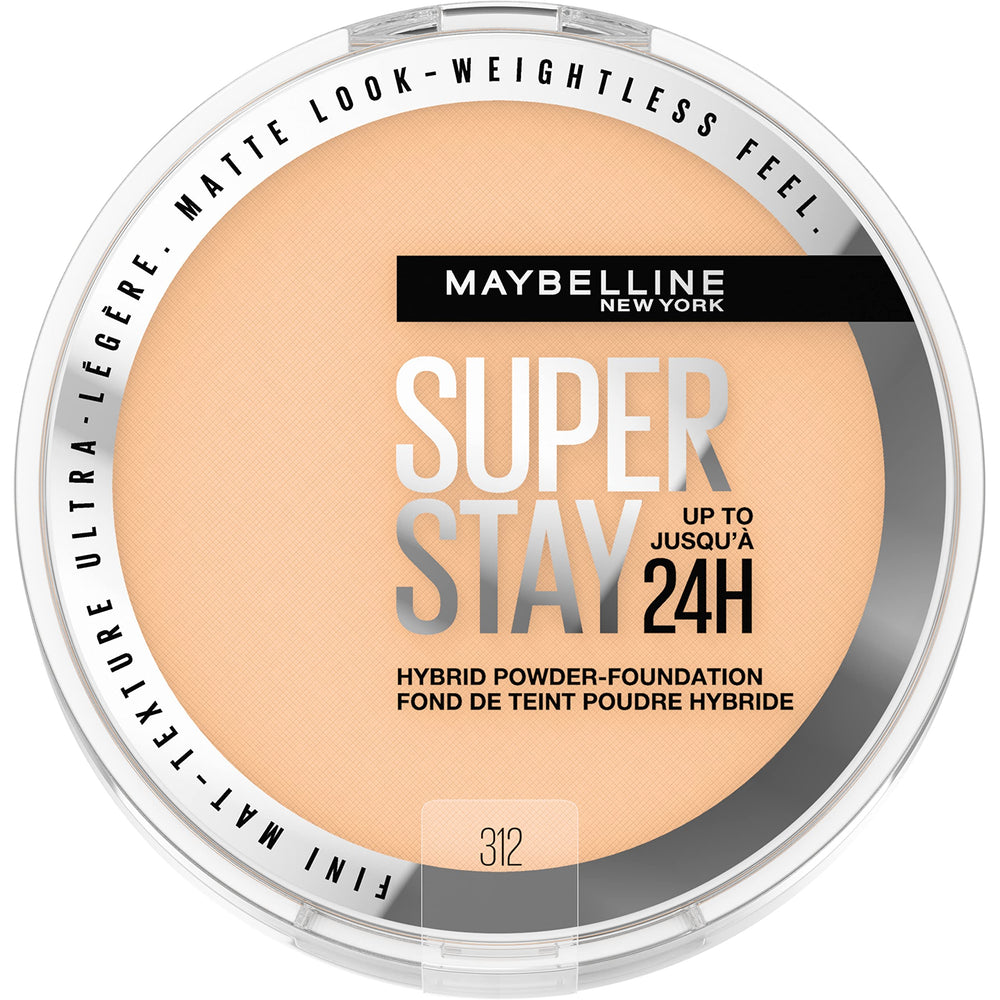 Maybelline Super Stay Hybride Poudre-Fond 312, couvrance durable et fini mat