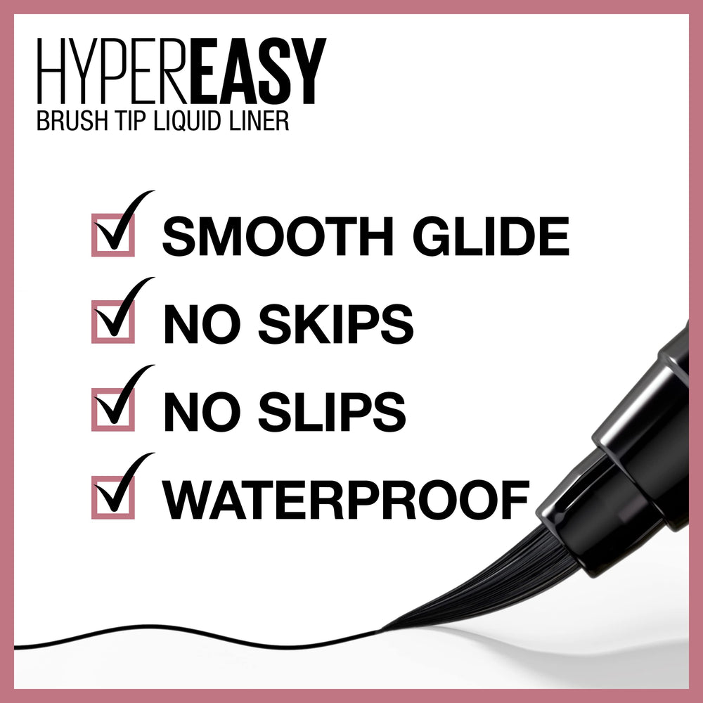 MAYBELLINE Hyper Easy Eyeliner avec poignée hexagonale assure une application stable.