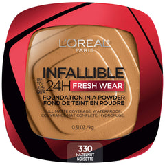 Maybelline Infallible fond de teint en poudre pour une application légère et couvrante.